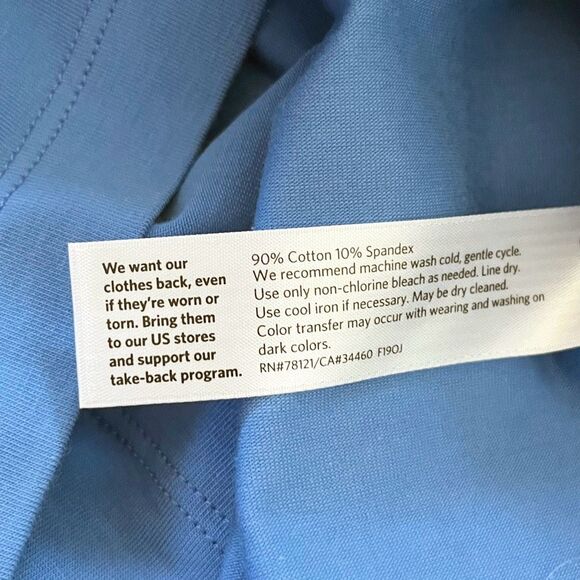 Eileen Fisher Horizon Bateau Neck Tunic Blue Short Sleeve Large - Picture 4 of 6